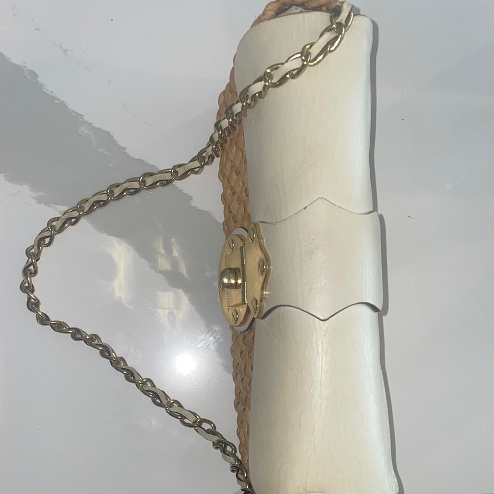 Michael Kors Santorini Straw Bag with Chain Strap - Picture 9 of 14